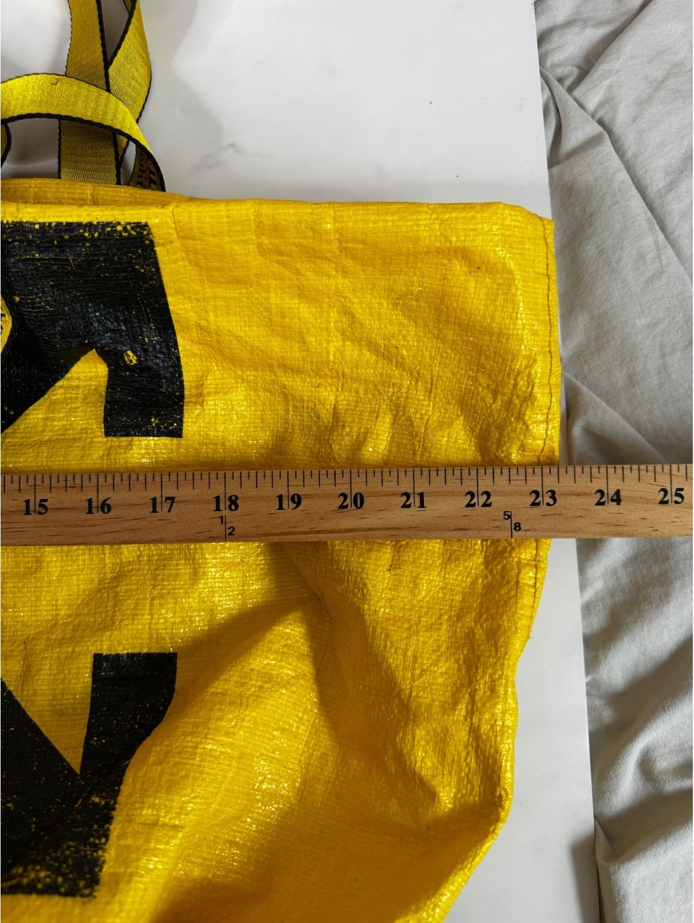 Off-White Arrows Commercial Tote Bag Yellow Black Large Logo Shopper - Picture 4 of 8